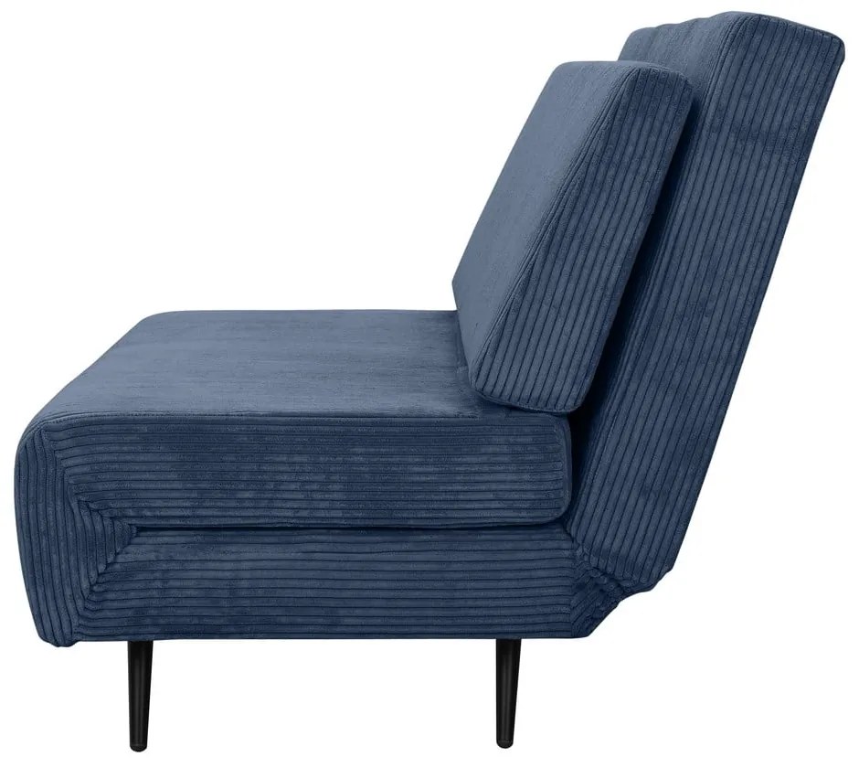 Niebieska sztruksowa rozkładana sofa 140 cm Mallory – Støraa