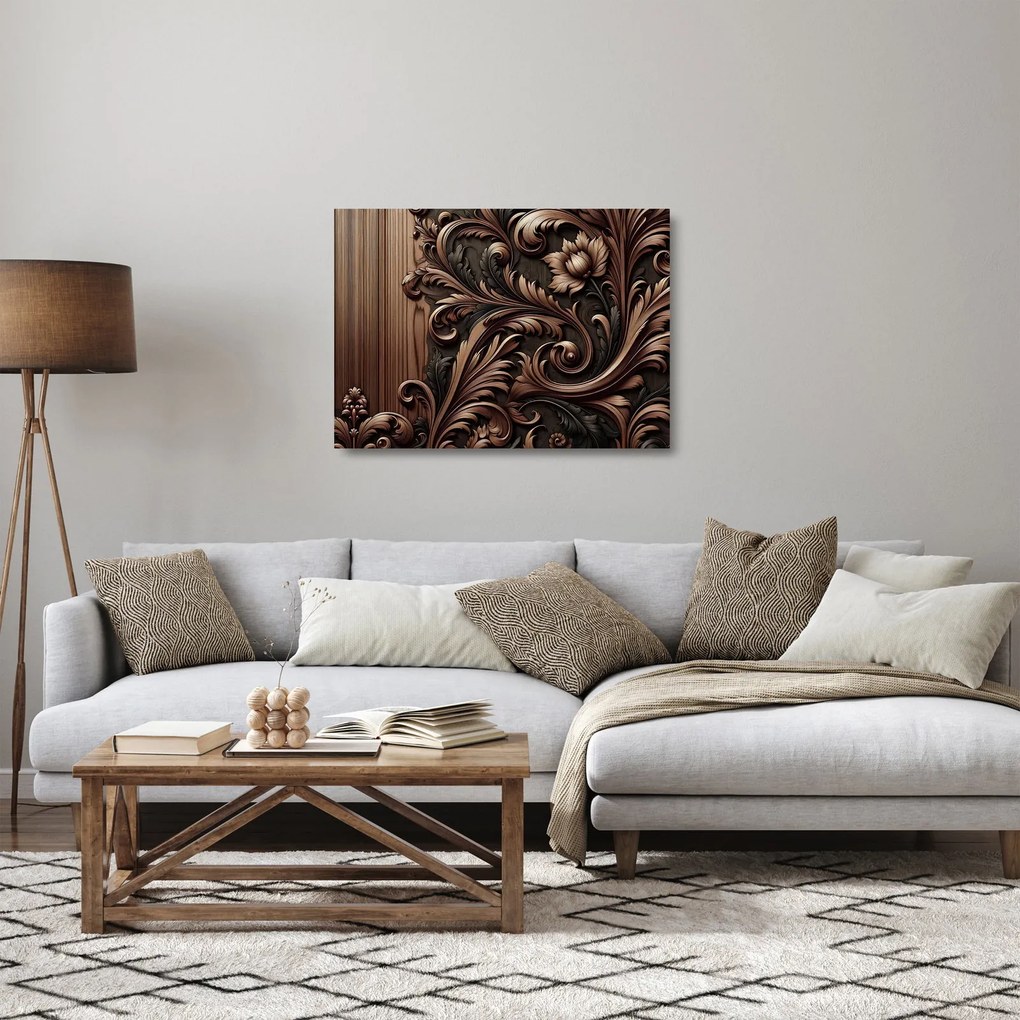 Obraz na szkle - Wzór z drewna (70x50 cm)
