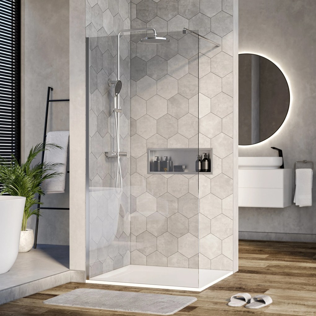 Ścianka prysznicowa Walk-In EX101 szkło z powłoką Nano