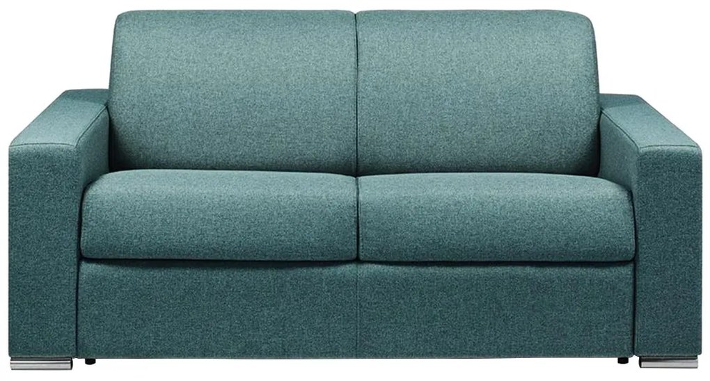 Kanapa 2-osobowa z ekspresowym mechanizmem rozkładania z tkaniny CALITO - Niebieski - Wymiary miejsca do spania: 120 cm - Materac 14 cm z pamięcią kształtu