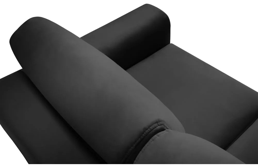 Ciemnoszara aksamitna rozkładana/ze schowkiem sofa 235 cm Kyoto – Cosmopolitan Design