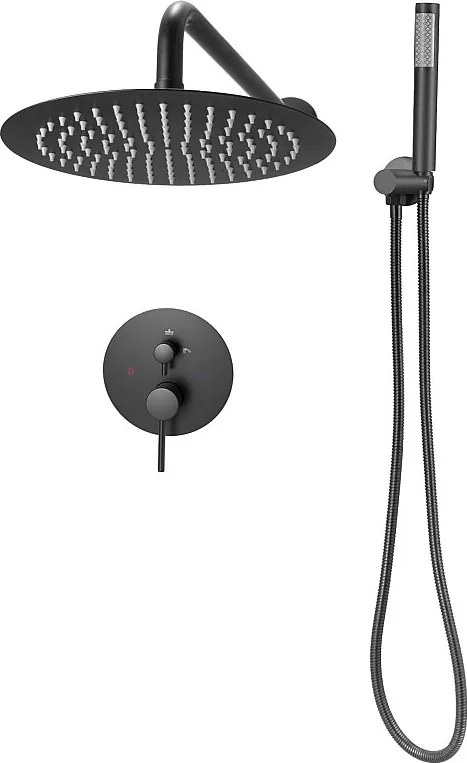 Kolumna Prysznicowa SucceBuy Zestaw Natryskowy, System Natryskowy z Deszczownicą, Okrągłą Głowicą Prysznicową 254 mm, Prysznicem Ręcznym i Zestawem Montażowym