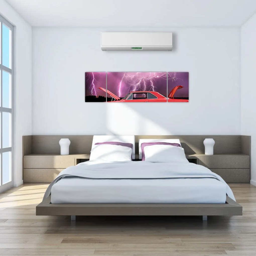 Obraz czerwonego auta (170x50 cm)
