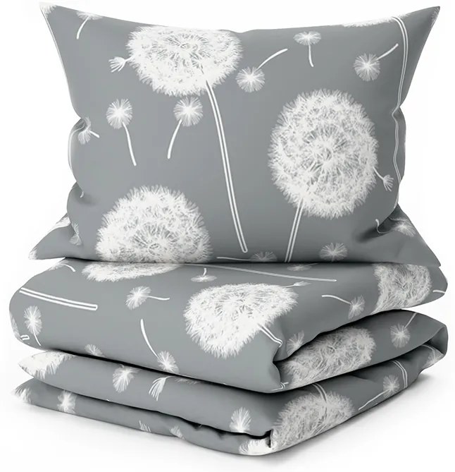 PrzytulneMieszkanie.pl PrzytulneMieszkanie.pl Bawełniana pościel DANDELION BLEND szara Rozmiar pościeli: 70 x 90 cm | 140 x 220 cm