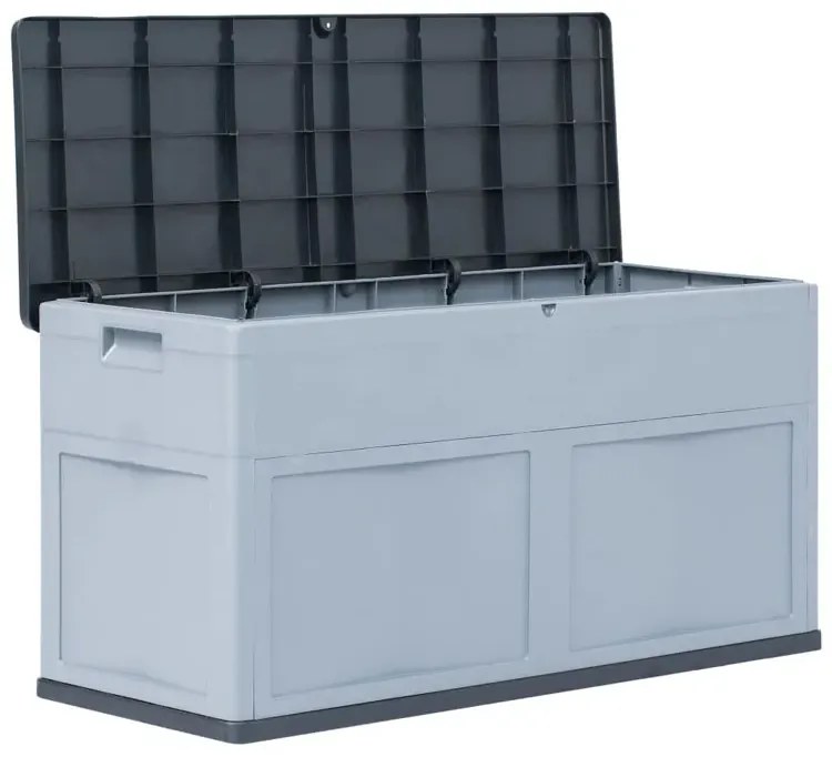 Szaro-czarna skrzynia ogrodowa 320L R4-E73