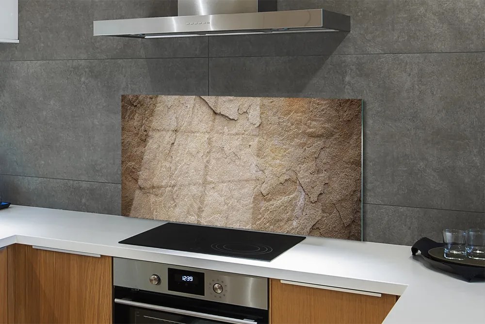 Szklany Panel Surowy Mur z Kamieni