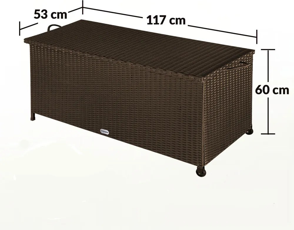 Polirattanowy pojemnik na schowek RICCO, 117 x 53 x 60cm, brązowa Casaria