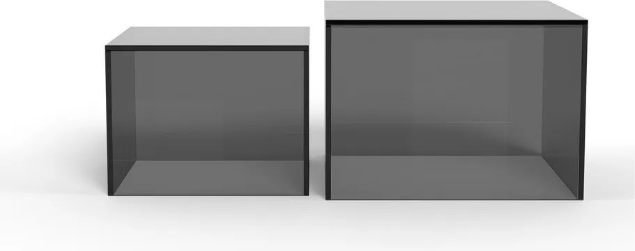 Szare szklane stoliki zestaw 2 szt. 50x50 cm Dice – Actona