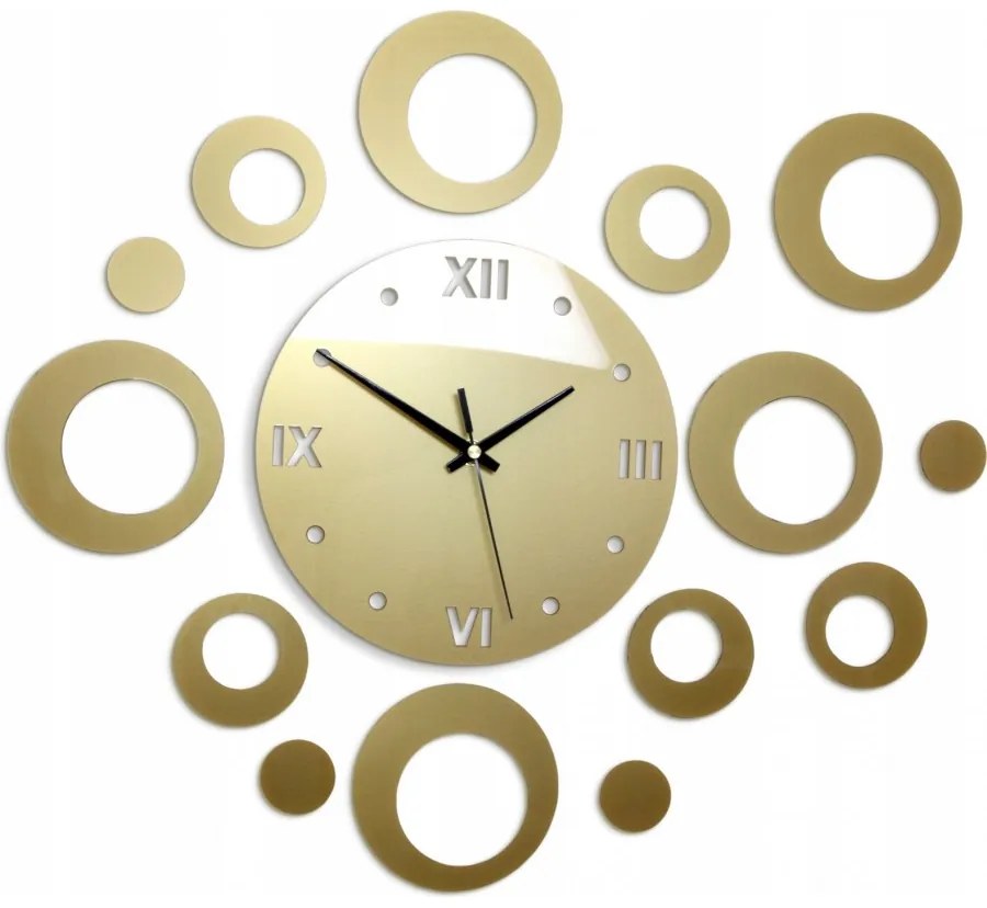 Zegar na ścianę nowoczesny naklejany ozdobne elementy cichy mechanizm loft