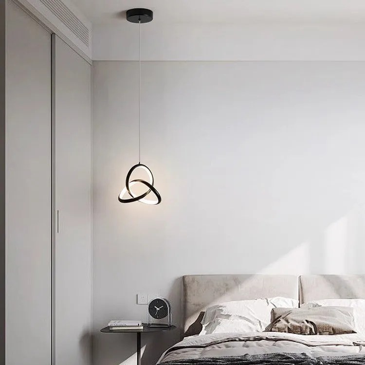 Lampa geometryczna LED wisząca sufitowa AT46-1SL-Czarna