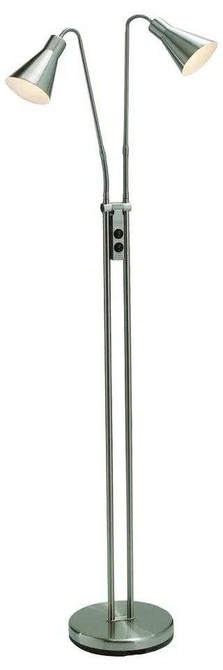 Lampa stojąca w kolorze srebra z metalowym kloszem (wysokość 150 cm) Odense – Markslöjd