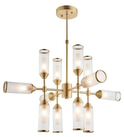 Endon 92214 - Żyrandol na pręcie TOUR 12xG9/3W/230V mosiądz