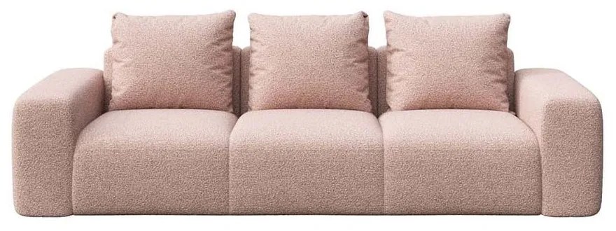 Różowa sofa z materiału bouclé 287 cm Monce – Rodier