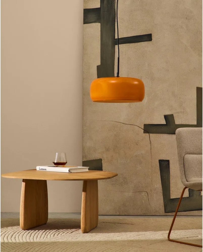 Pomarańczowa lampa wisząca LED ze szklanym kloszem ø 38 cm Reig – Kave Home