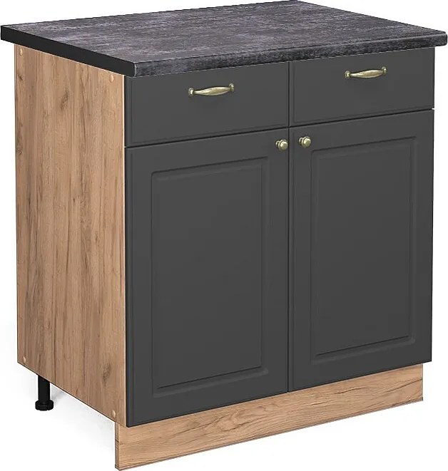 Szafka dolna do kuchni antracytowo-złoty 80x60x82 fame-line