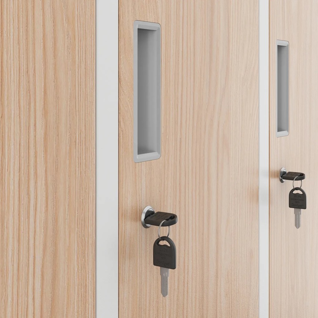 Szafa socjalna 10-drzwiowa Eco Design Bartek 136x45x172 cm biały/dąb sonoma