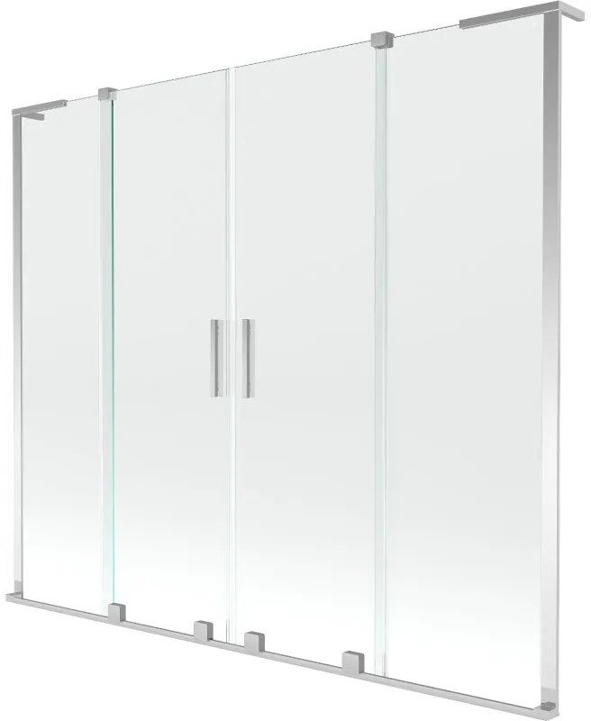 Mexen Velar L Duo parawan nawannowy 2-skrzydłowy rozsuwany 170 x 150 cm, transparent, chrom - 896-170-003-02-01