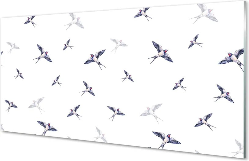 Panel Szklany Romantyczna Wizja Ptaków i Kwiatów