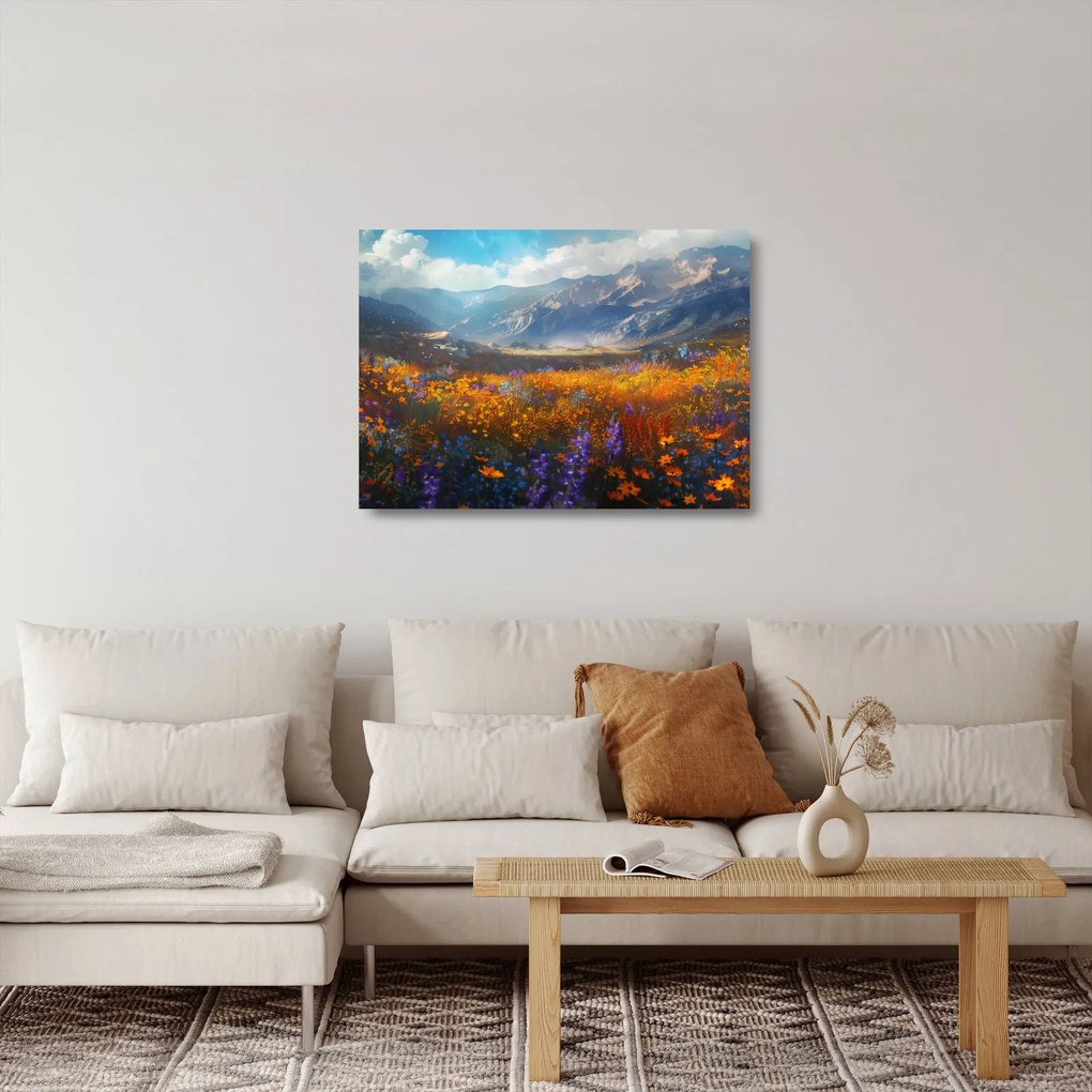 Obraz na szkle - Malowany górski krajobraz II. (70x50 cm)