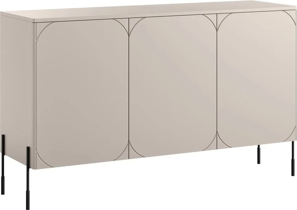 Komoda Sonatia 150 cm trzydrzwiowa - kaszmir / nogi czarne