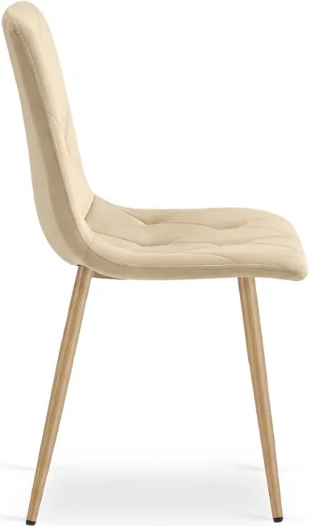 Kremowe aksamitne krzesło LIBRA BUTTER CREAM