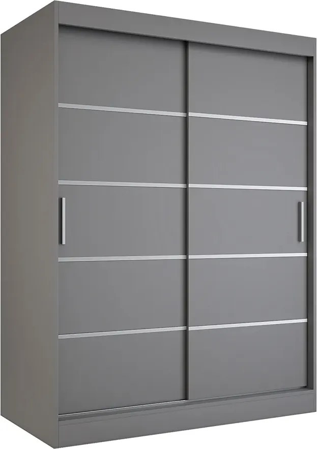 Antracytowa szafa przesuwna 150 cm A9-L18