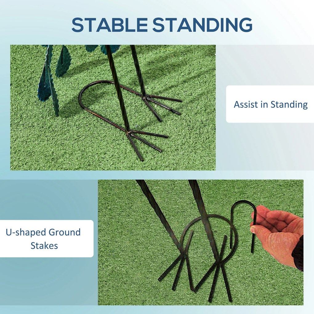 Outsunny Rzeźba Ogrodowa Paw, 25 x 29 x 59 cm, Wielokolorowy