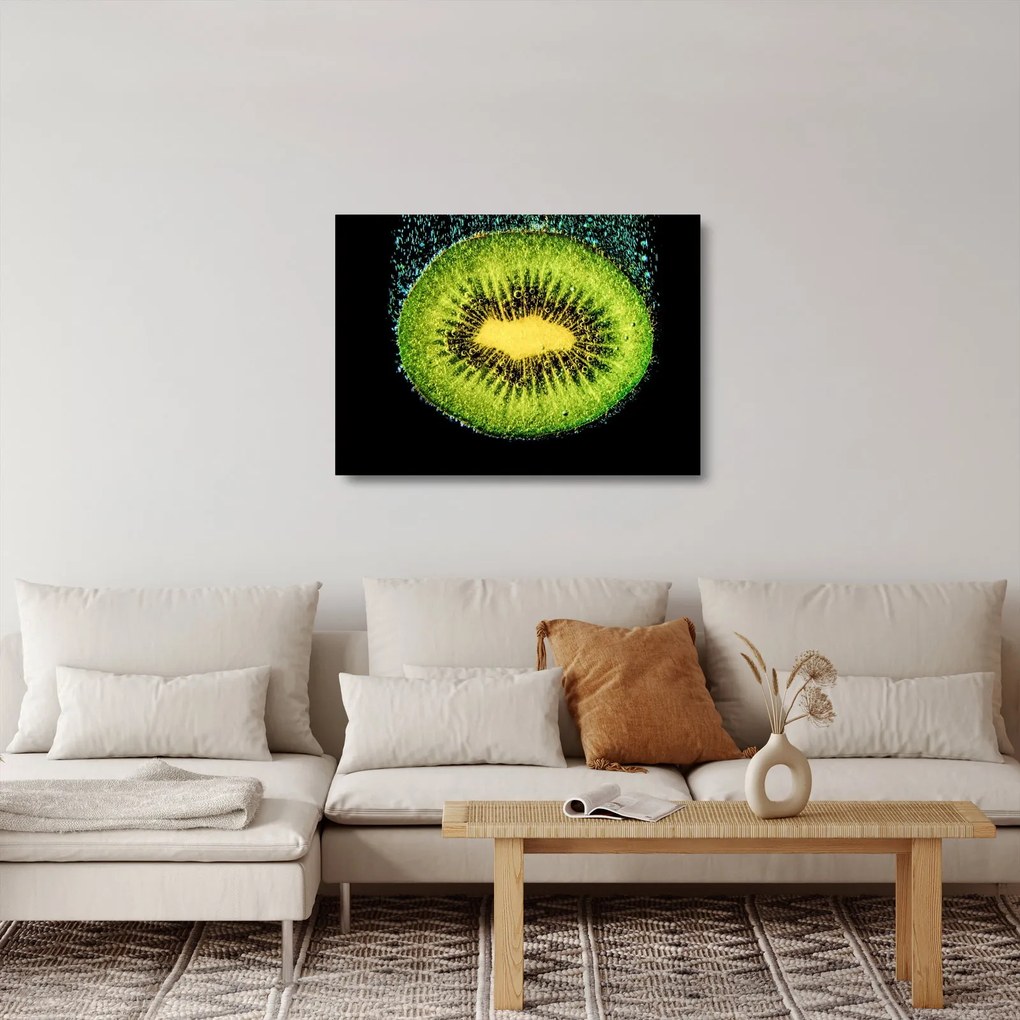 Obraz na szkle - szczegół kiwi w wodzie (70x50 cm)