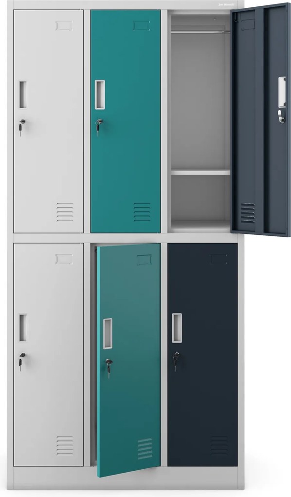 Szafa szkolna 6-skrytkowa Igor 90x45x185 cm wielokolorowa