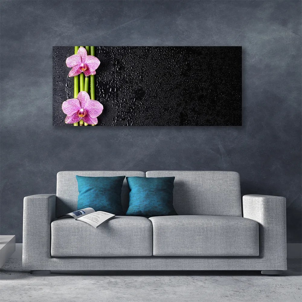 Obraz drukowany na płótnie Harmonijny Duet: Bambus i Lotos