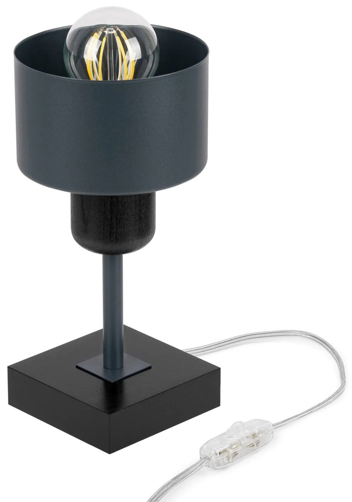 Lampka nocna stołowa DTI-AN10x10SC buk Antracytowo-czarna 1xE27