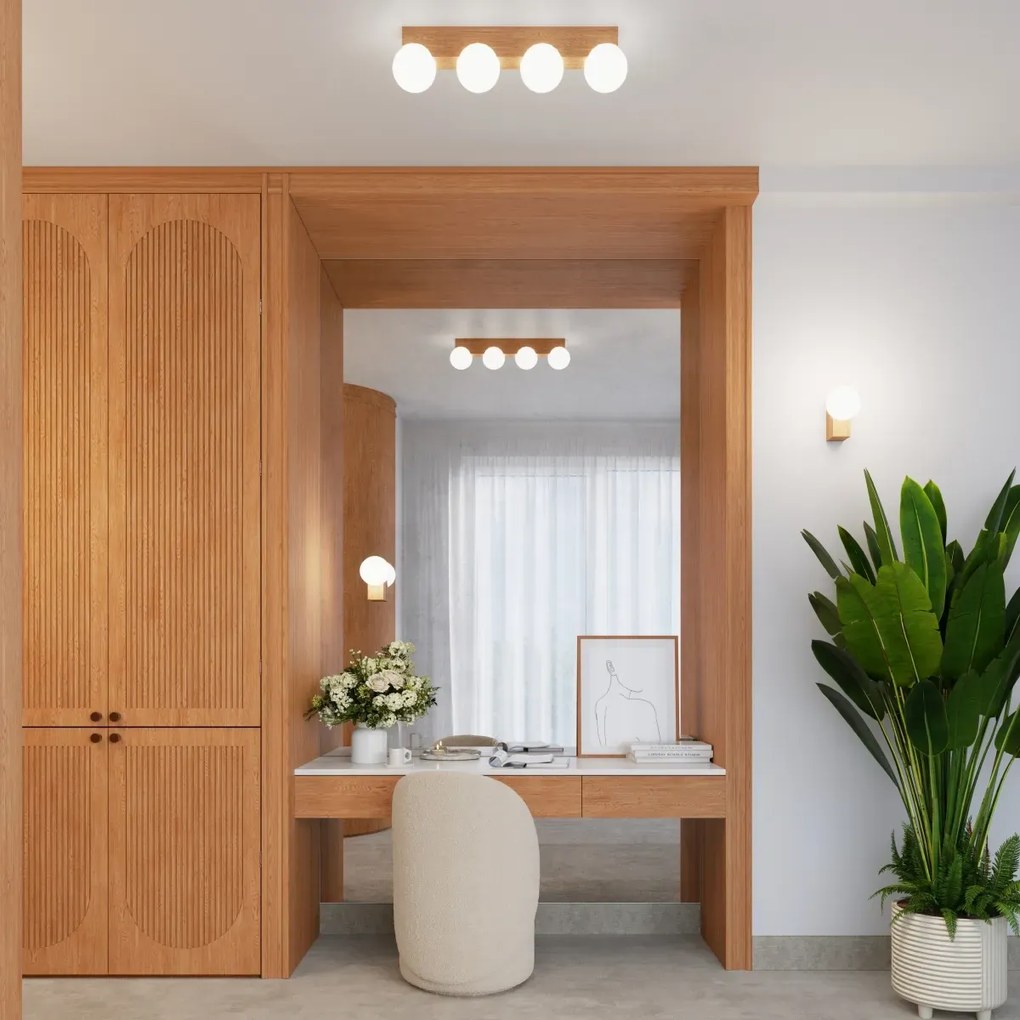 Plafon BULBO 3 naturalne drewno SOLLUX  LIGHTING