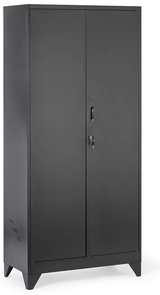 Metalowa szafa wielofunkcyjna, 1930 x 860 x 420 mm, czarny