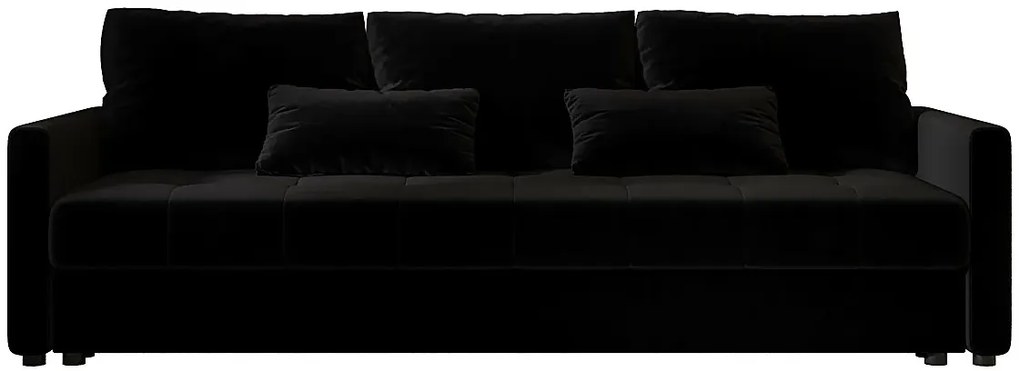 Czarna welurowa sofa rozkładana W3-M28
