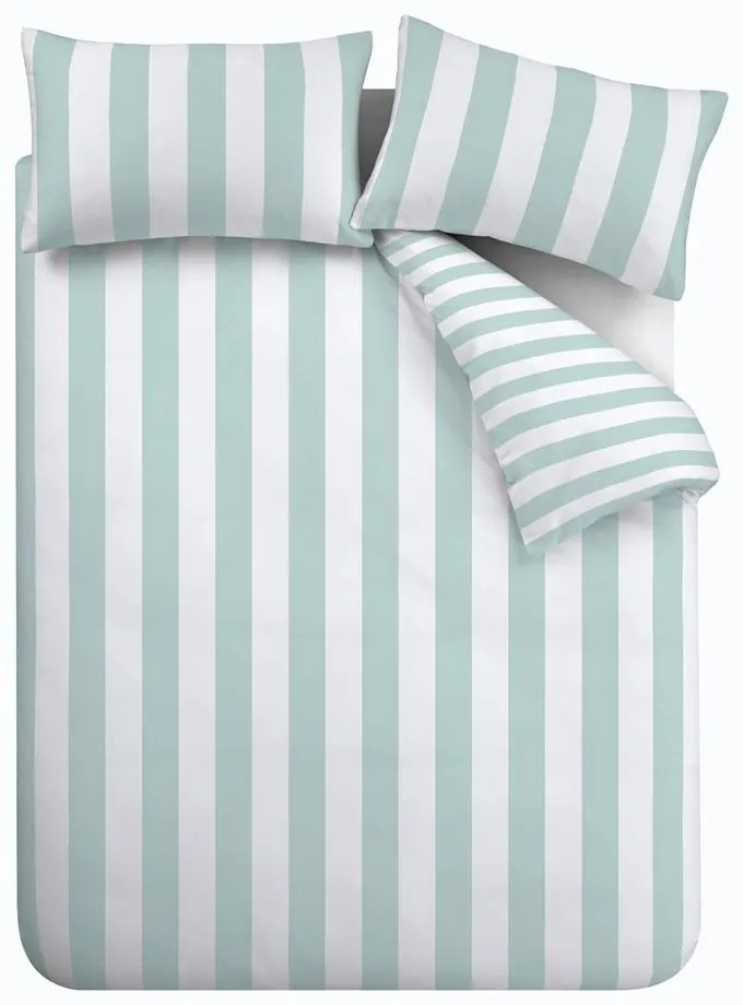 Biała/niebieska pościel dwuosobowa 200x200 cm Cove Stripe – Catherine Lansfield