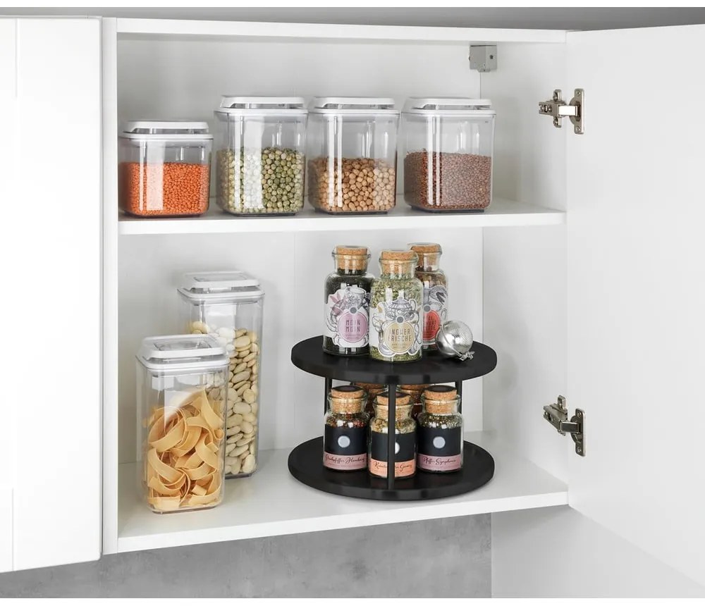 Czarny organizer na przyprawy Wenko Lazy Susan