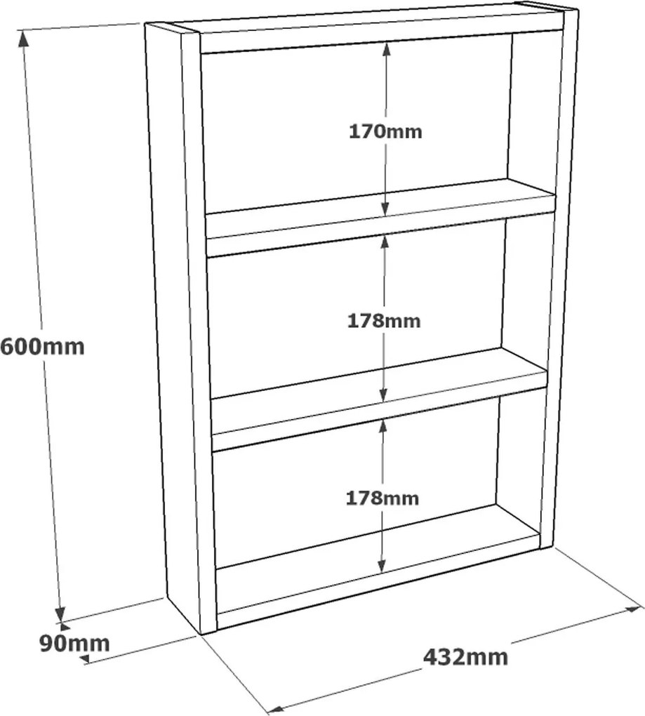 Półka ścienna TIVELO, sosna Atlantic