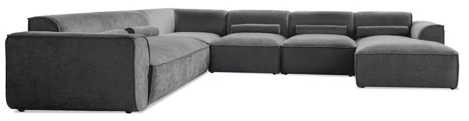 Szary narożnik (lewostronny/w kształcie litery U) Flex Felix – Miuform