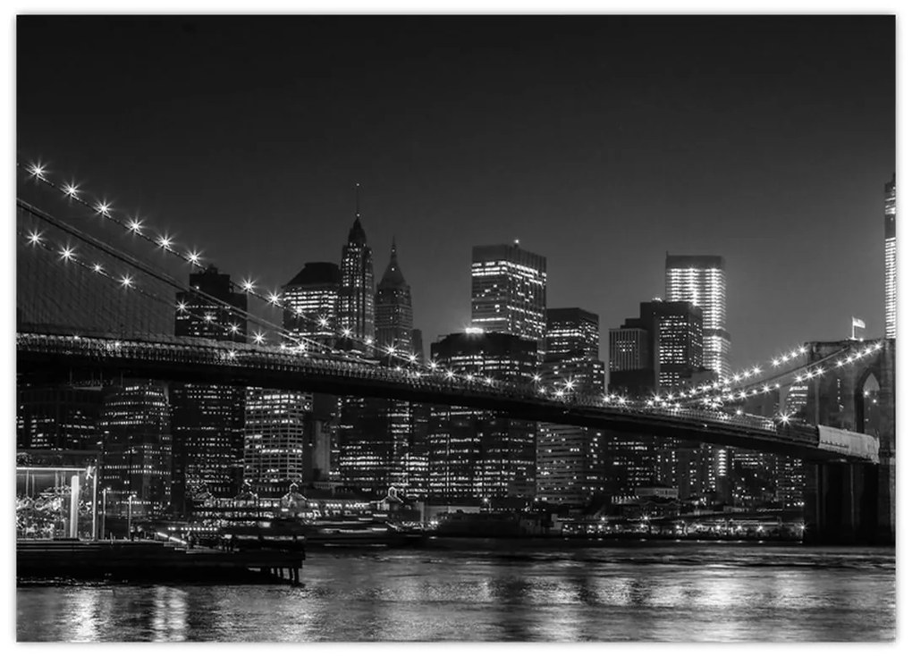 Obraz mostu Brooklyn Bridge w Nowym Jorku (70x50 cm)