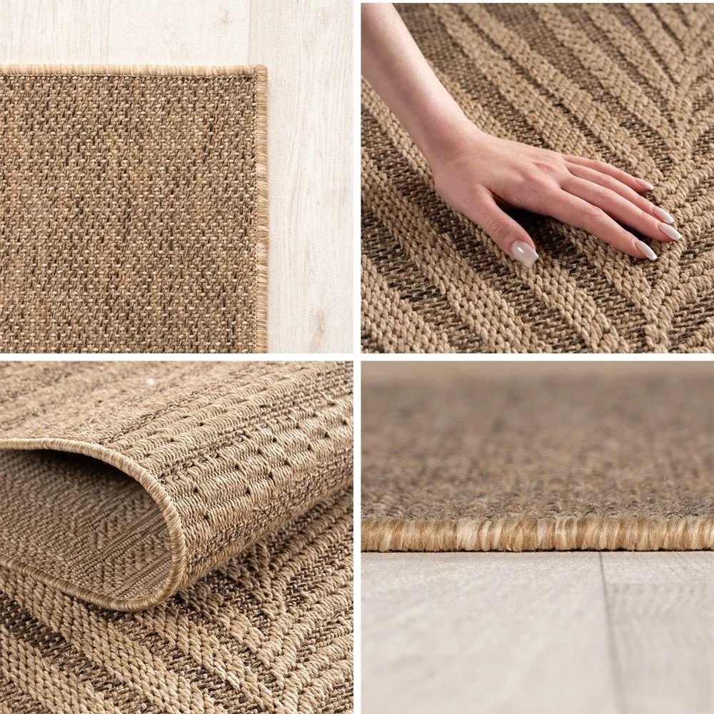 Brązowy okrągły dywan odpowiedni na zewnątrz ø 160 cm Timber 1403 – Ayyildiz Carpets