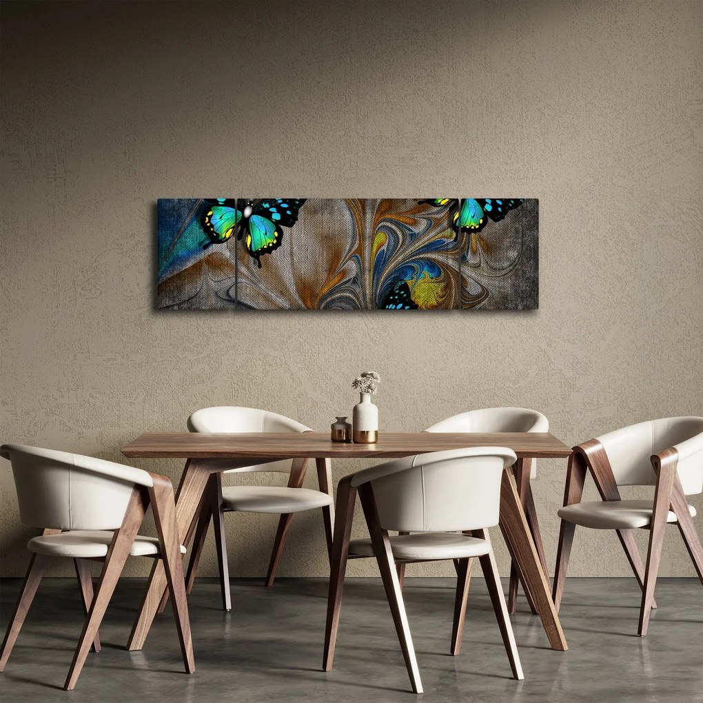 Obraz - Jasne motyle na zdjęciu (170x50 cm)