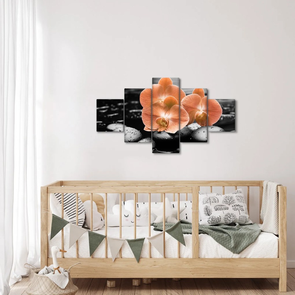 Obraz - Pomarańczowe orchidee (125x70 cm)