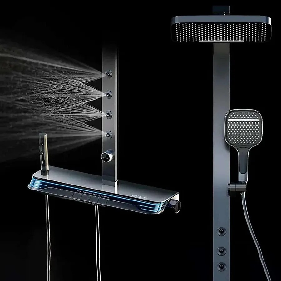 Kolumna Prysznicowa Termostatyczna LED Gun Metal - Rolexia 🚿✨