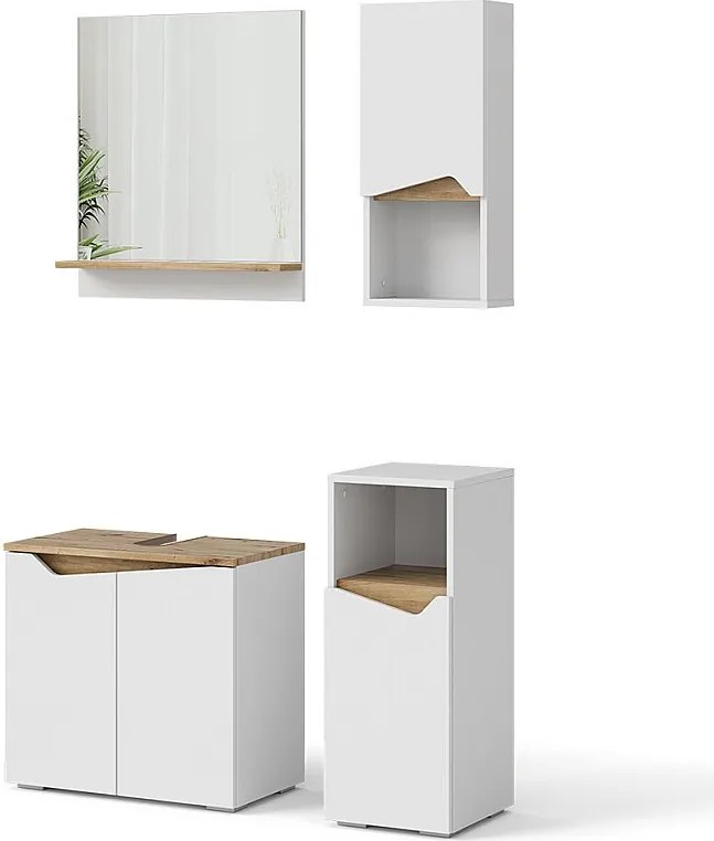 Zestaw mebli łazienkowych biały 60x35x57 marelle