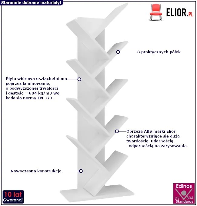 Biały nowoczesny regał G3-D82