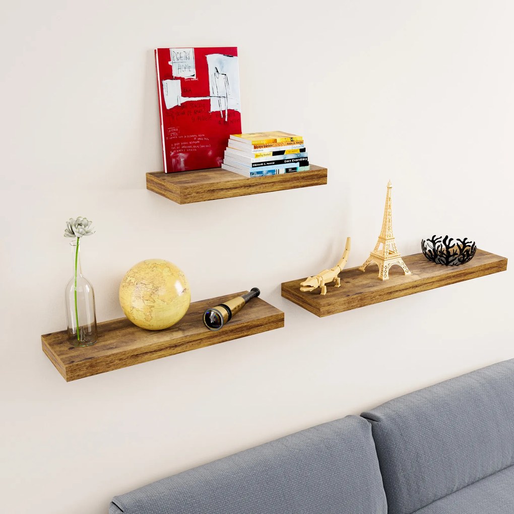 Półka ścienna FIGO+ z konsolą, 110cm, ciemny dąb Casaria