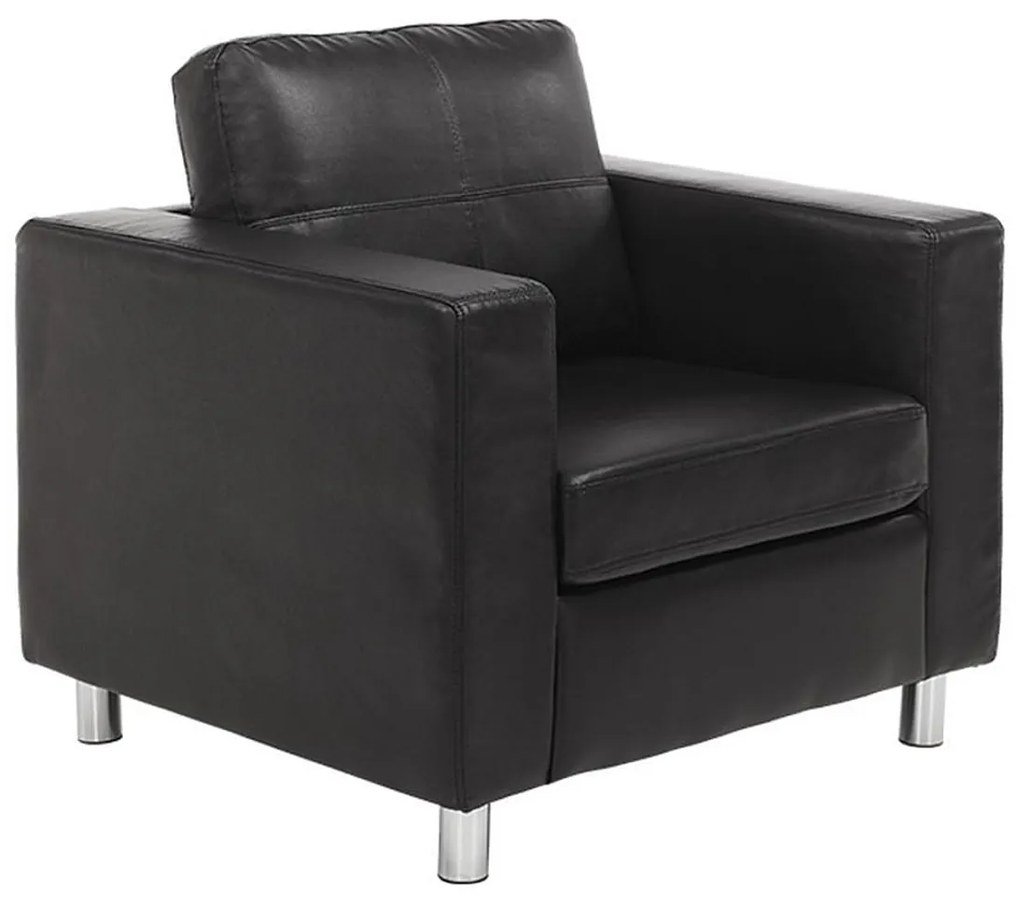 Fotel z ekoskóry ACKLEY- Czarny