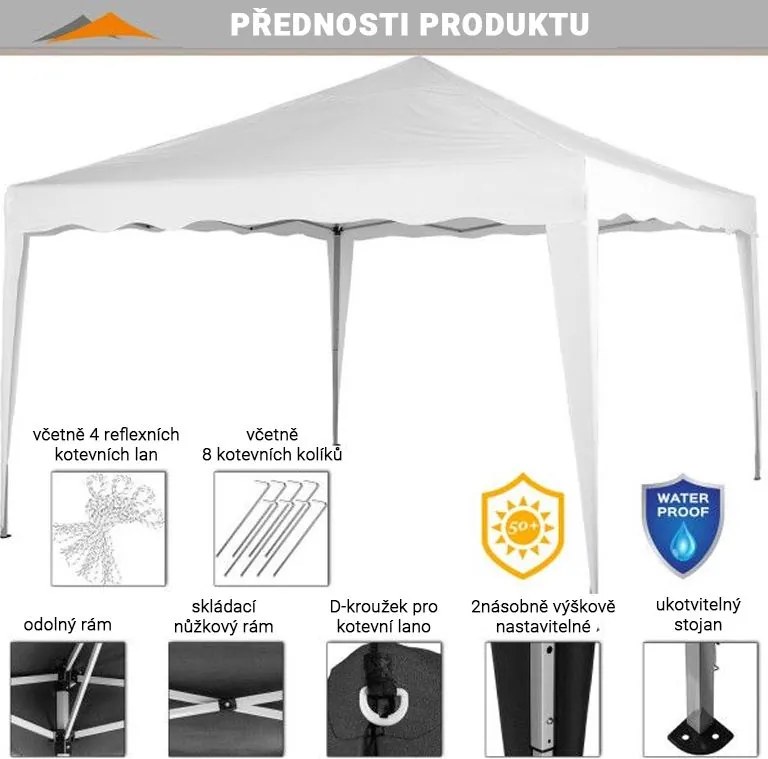 Namiot ogrodowy INSTENT BASIC - 3 x 3 m, biały