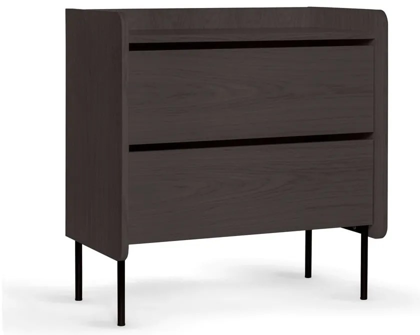 Czarna wysoka komoda w dekorze dębu 80x82 cm Wrap – Bonami Selection