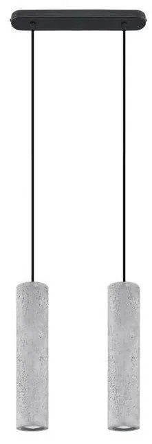 Sollux SL.0654 - Lampa wisząca LUVO 2xGU10/40W/230V beton/czarny